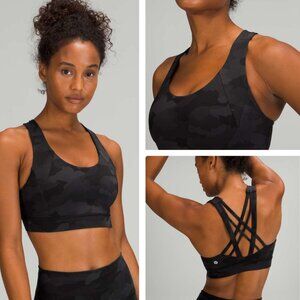 Lululemon Free To Be Elevated Bra In Heritage 365 Camo Deep Coal Size 6 DD/E Cup